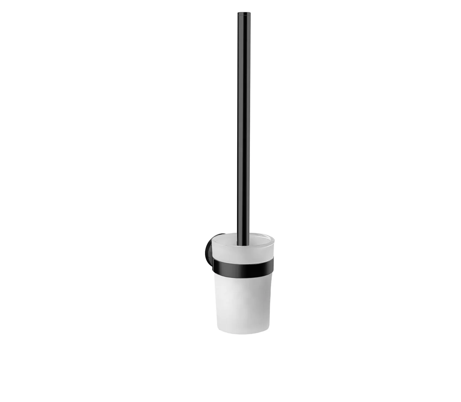 round Bürstengarnitur Kristallglas mattiert, schwarz