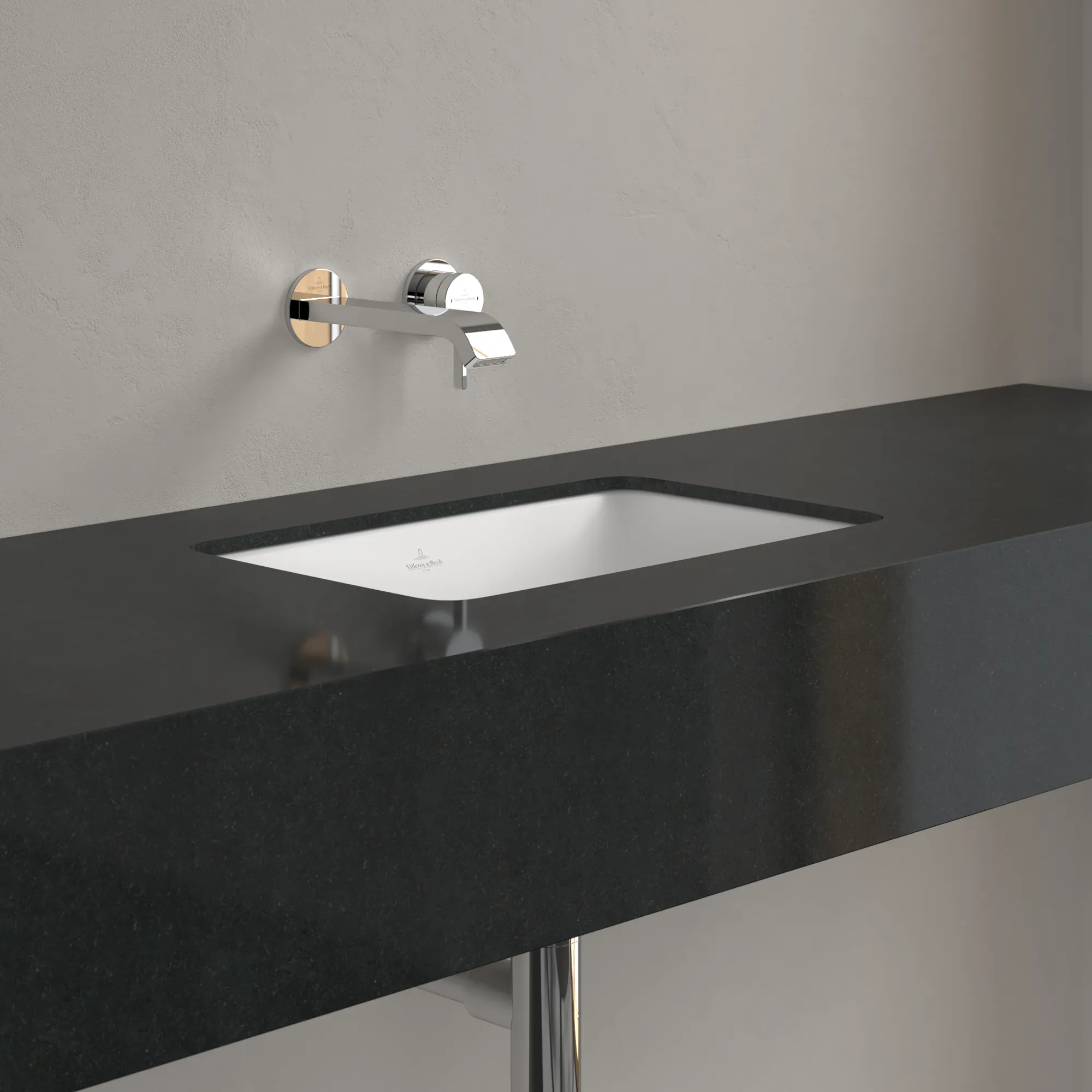 Villeroy & Boch Unterbauwaschtisch aus TitanCeram „Loop & Friends“ 510 × 340 × 185 mm, ohne Hahnlochbohrung in Stone White Villeroy & Boch Unterbauwaschtisch aus TitanCeram „Loop & Friends“ 510 × 340 × 185 mm, ohne Hahnlochbohrung in Stone White