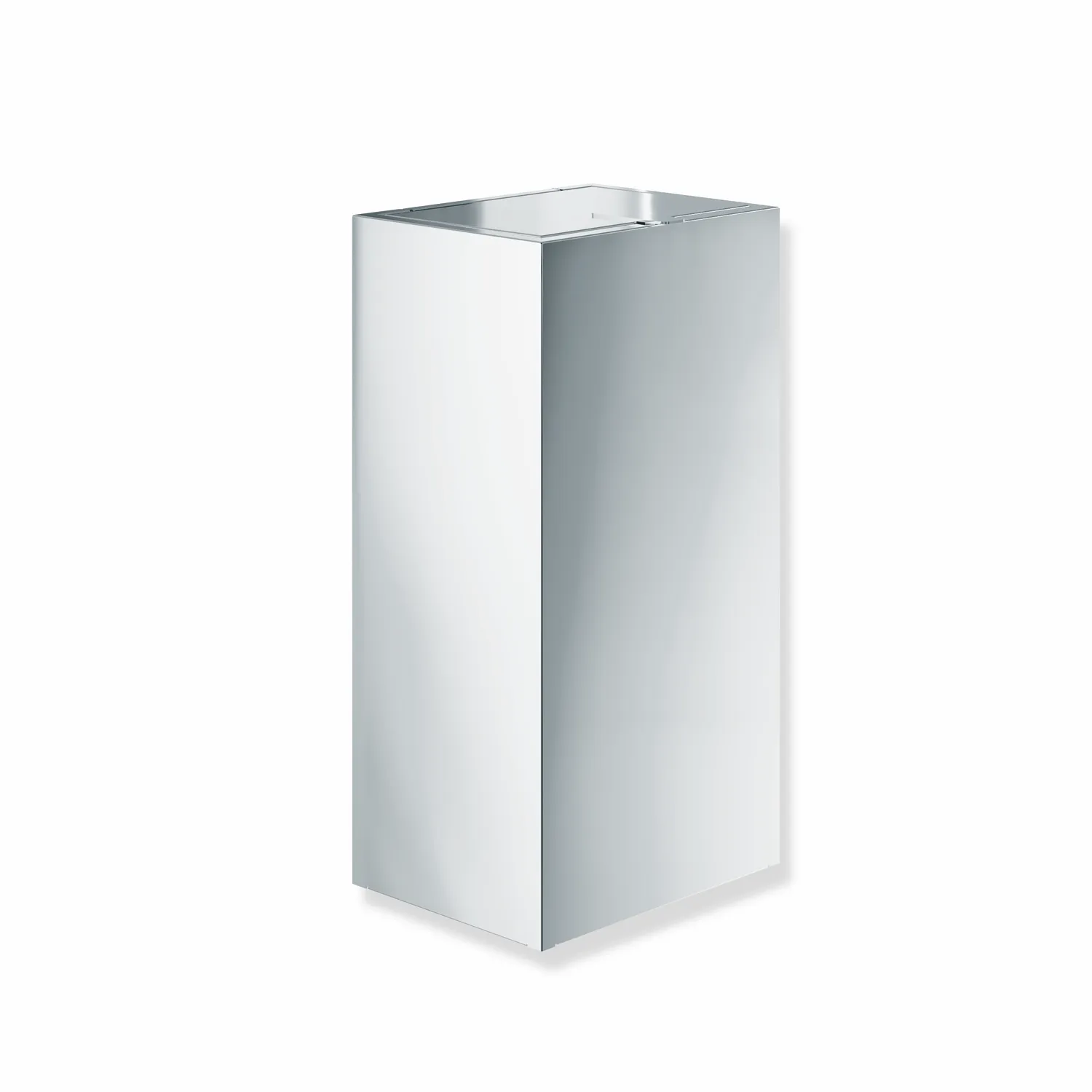 Papierabfallbehälter, Edelstahl, spiegelpoliert, Fassungsvermögen ca. 25 L, Breite 260 mm, Höhe 501 mm, Tiefe 203 mm Papierabfallbehälter, Edelstahl, spiegelpoliert, Fassungsvermögen ca. 25 L, Breite 260 mm, Höhe 501 mm, Tiefe 203 mm
