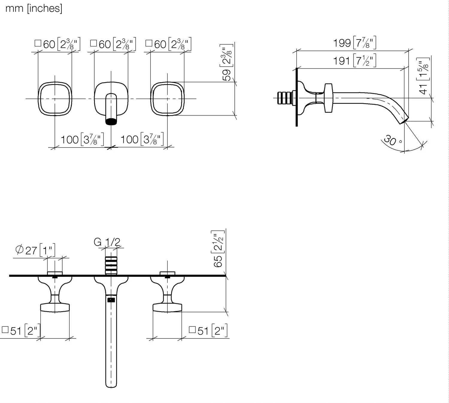 Dornbracht COYA Waschtisch-Wandbatterie ohne Ablaufgarnitur - Chrom, Ausladung 241 mm, starrer Auslauf, runder luftangereicherter Strahl, Bohrungsdurchmesser 35 mm, Rosette 60 x 60 mm, Durchfluss max. 4,5 l/min Dornbracht COYA Waschtisch-Wandbatterie ohne Ablaufgarnitur - Chrom, Ausladung 241 mm, starrer Auslauf, runder luftangereicherter Strahl, Bohrungsdurchmesser 35 mm, Rosette 60 x 60 mm, Durchfluss max. 4,5 l/min