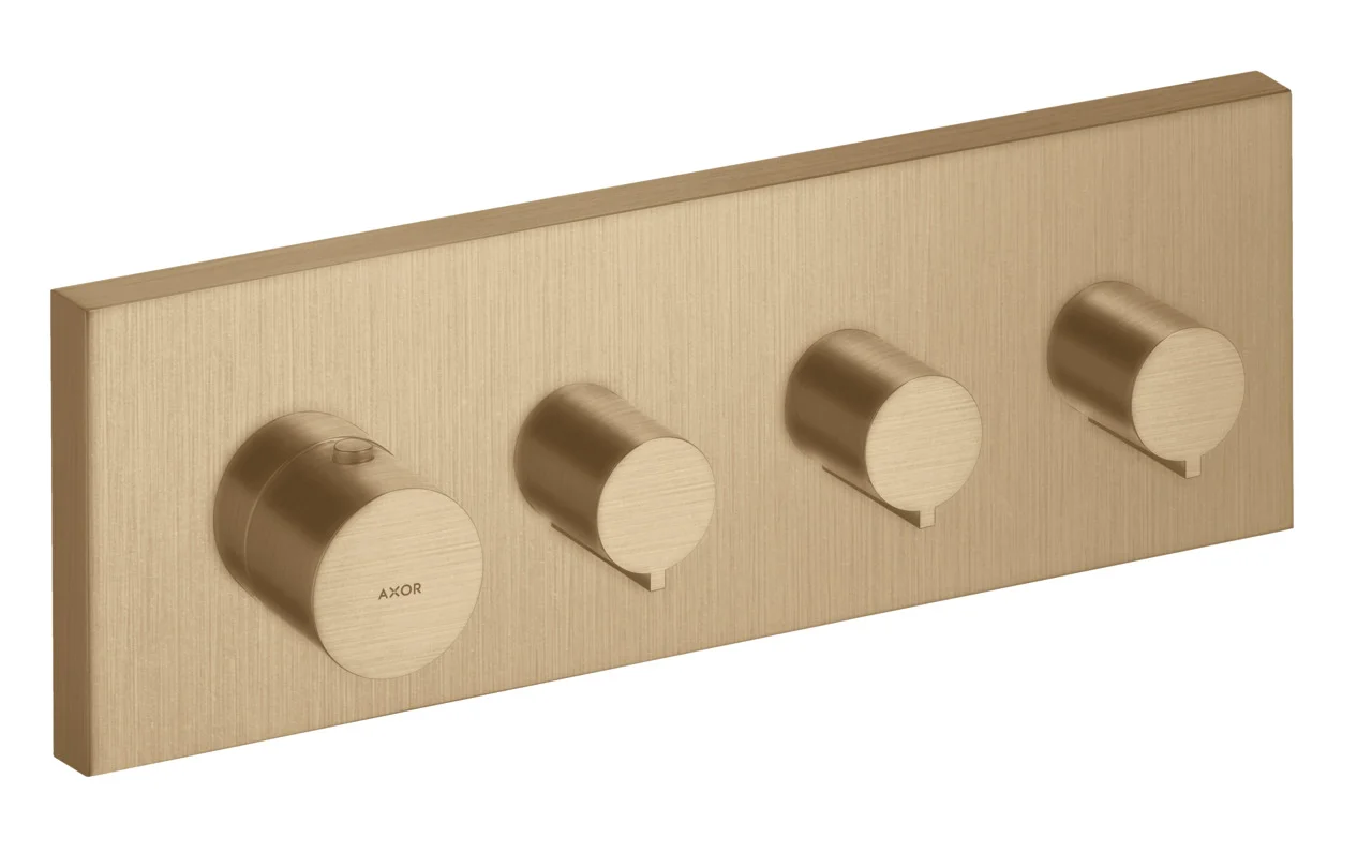 Hansgrohe AXOR ShowerSolutions Thermostatmodul 360/120 Unterputz eckig Brushed Bronze für 3 Verbraucher