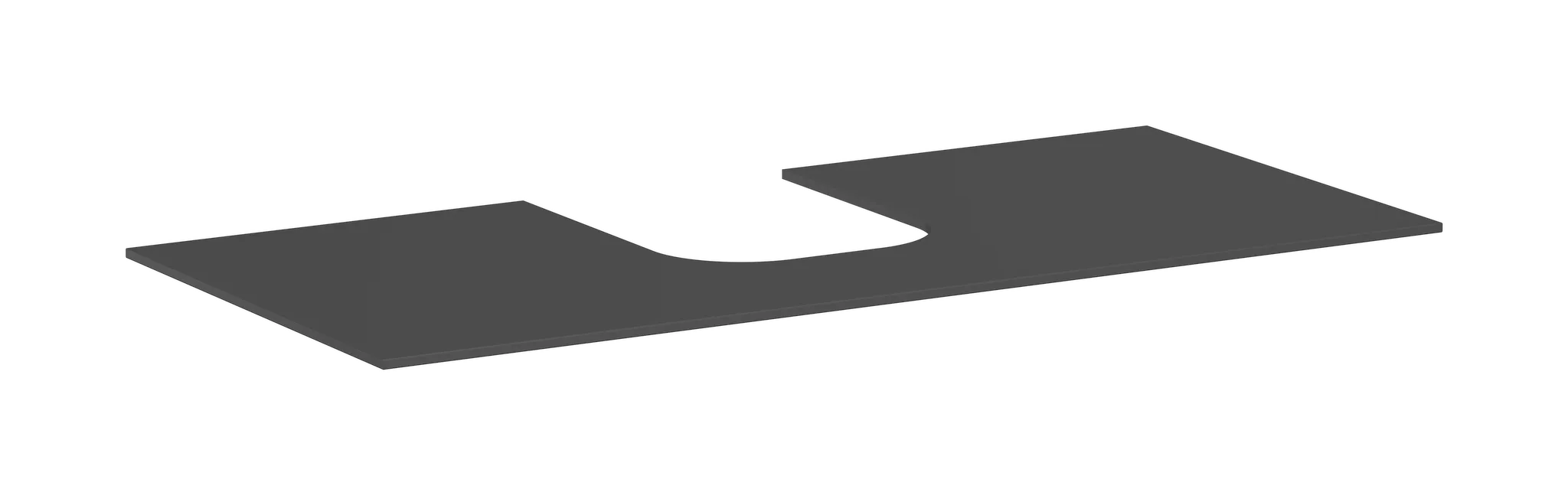 Hansgrohe Xevolos E Konsole 1180x550 mm, Schiefergrau Matt, mittiger Ausschnitt für Aufsatzwaschtisch geschliffen