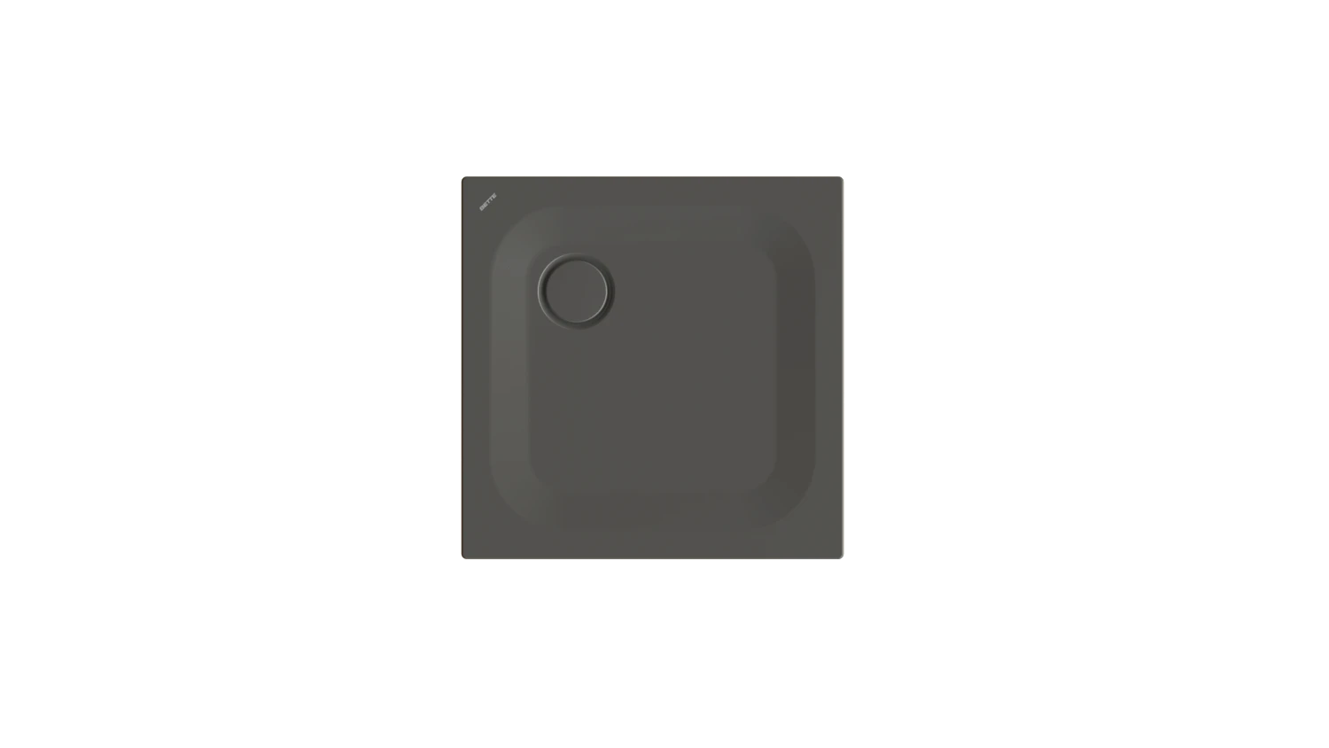 Bette quadrat Duschwanne „BetteUltra“ 700 × 700 mm mit BetteAntirutsch Pro, ohne Oberflächenveredelung, mit Minimum-Wannenträger, in Anthracite