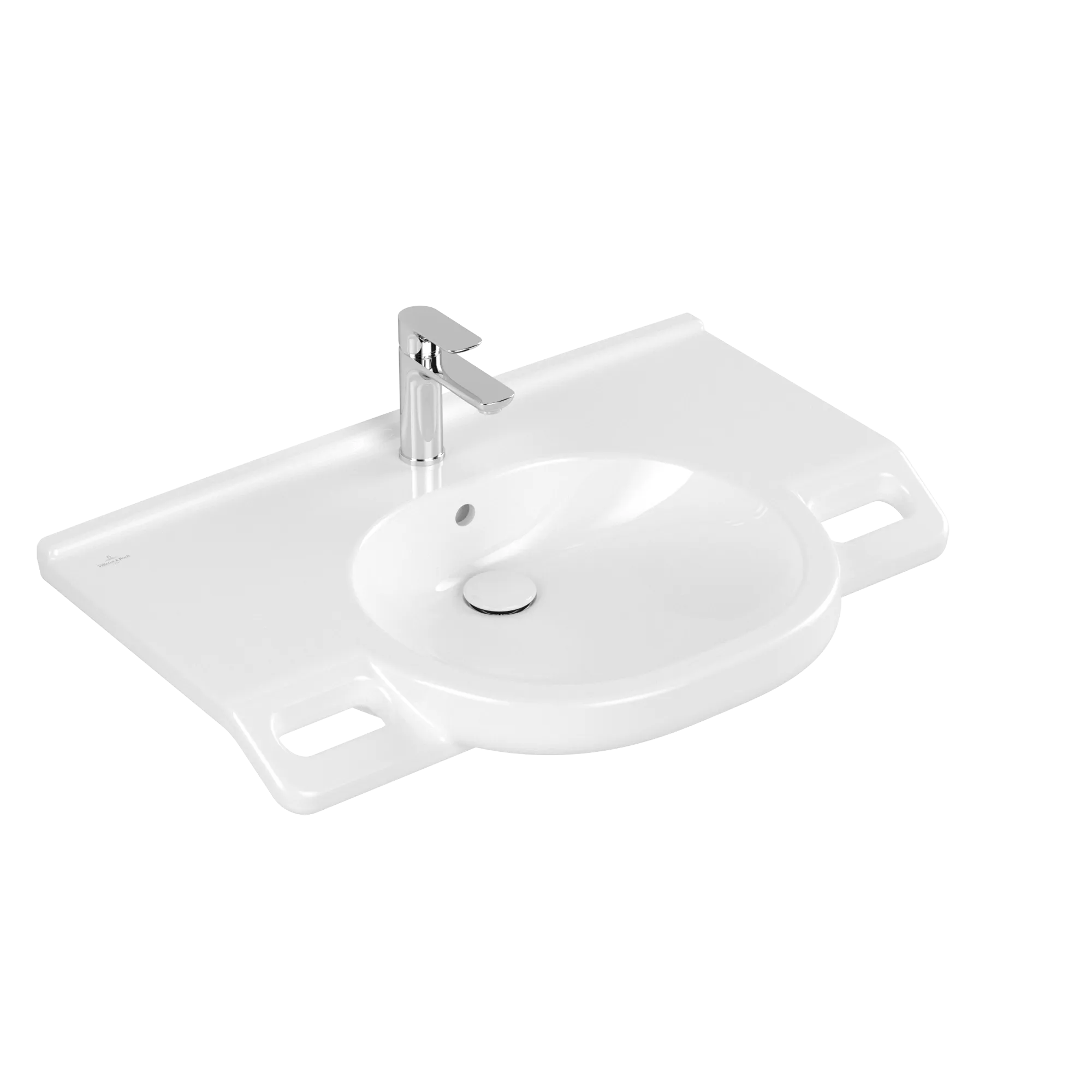 Villeroy & Boch Wandwaschtisch „ViCare“ 810 × 560 × 185 mm, mit Hahnlochbohrung in Weiß Alpin Villeroy & Boch Wandwaschtisch „ViCare“ 810 × 560 × 185 mm, mit Hahnlochbohrung in Weiß Alpin