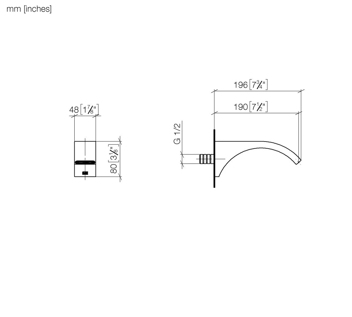 Wannenauslauf für Wandmontage CYO Chrom 13801811 Wannenauslauf für Wandmontage CYO Chrom 13801811