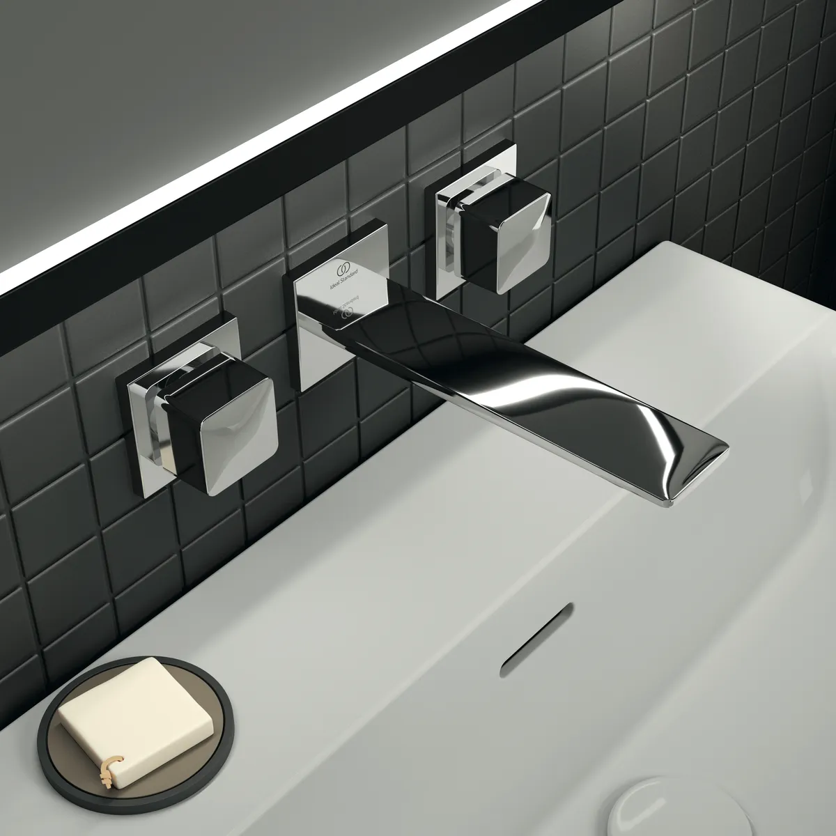 Ideal Standard Wand-Waschtischarmatur Conca Armaturen CONCA Atelier Collections A7445AA, eckige Rosetten, Ausladung 180mm, Chrom Ideal Standard Wand-Waschtischarmatur Conca Armaturen CONCA Atelier Collections A7445AA, eckige Rosetten, Ausladung 180mm, Chrom