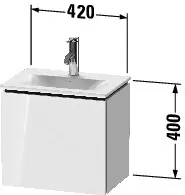 Duravit Waschtischunterschrank wandhängend „L-Cube“ 44 × 40 × 31,1 cm in Betongrau Matt