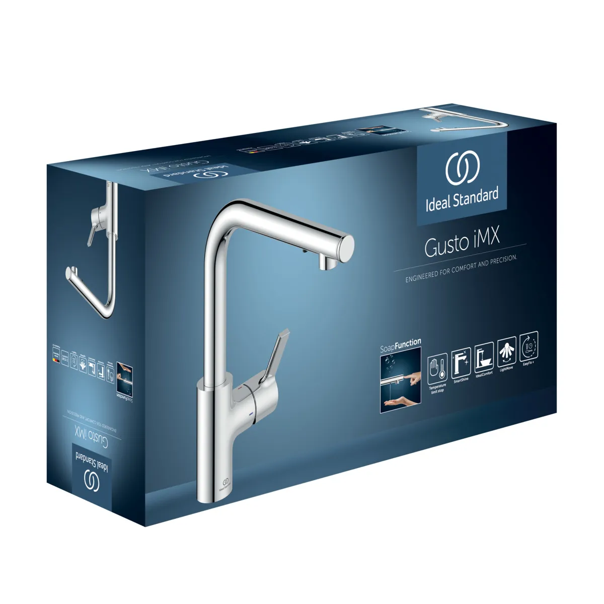 Ideal Standard Küchenarmatur iMX Gusto L-Auslauf mit Seife, Ausladung 232mm Ideal Standard Küchenarmatur iMX Gusto L-Auslauf mit Seife, Ausladung 232mm