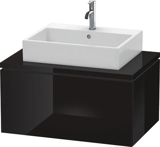 Duravit Waschtischunterschrank wandhängend „L-Cube“ 82 × 40 × 54,7 cm Schwarz Hochglanz