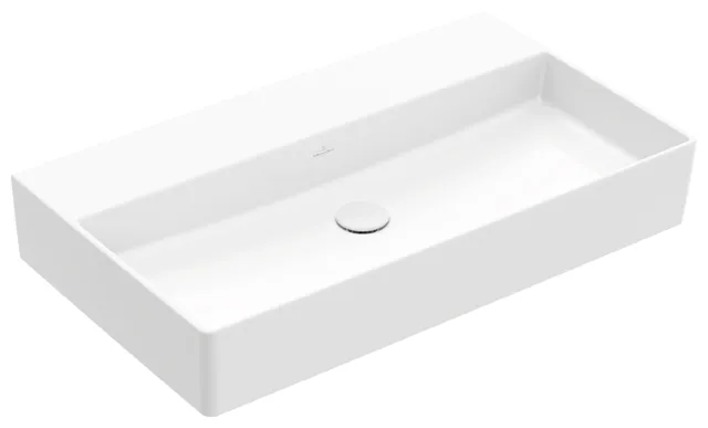 Villeroy & Boch Wandwaschtisch aus TitanCeram „Memento 2.0“ 800 × 470 × 140 mm, ohne Hahnlochbohrung in Weiß Alpin