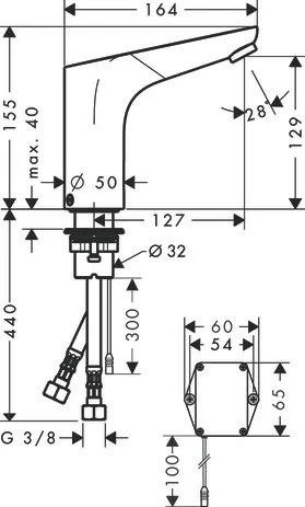 Hansgrohe Focus Elektronik-Waschtischmischer 130 mit Temperaturregulierung, Chrom Hansgrohe Focus Elektronik-Waschtischmischer 130 mit Temperaturregulierung, Chrom