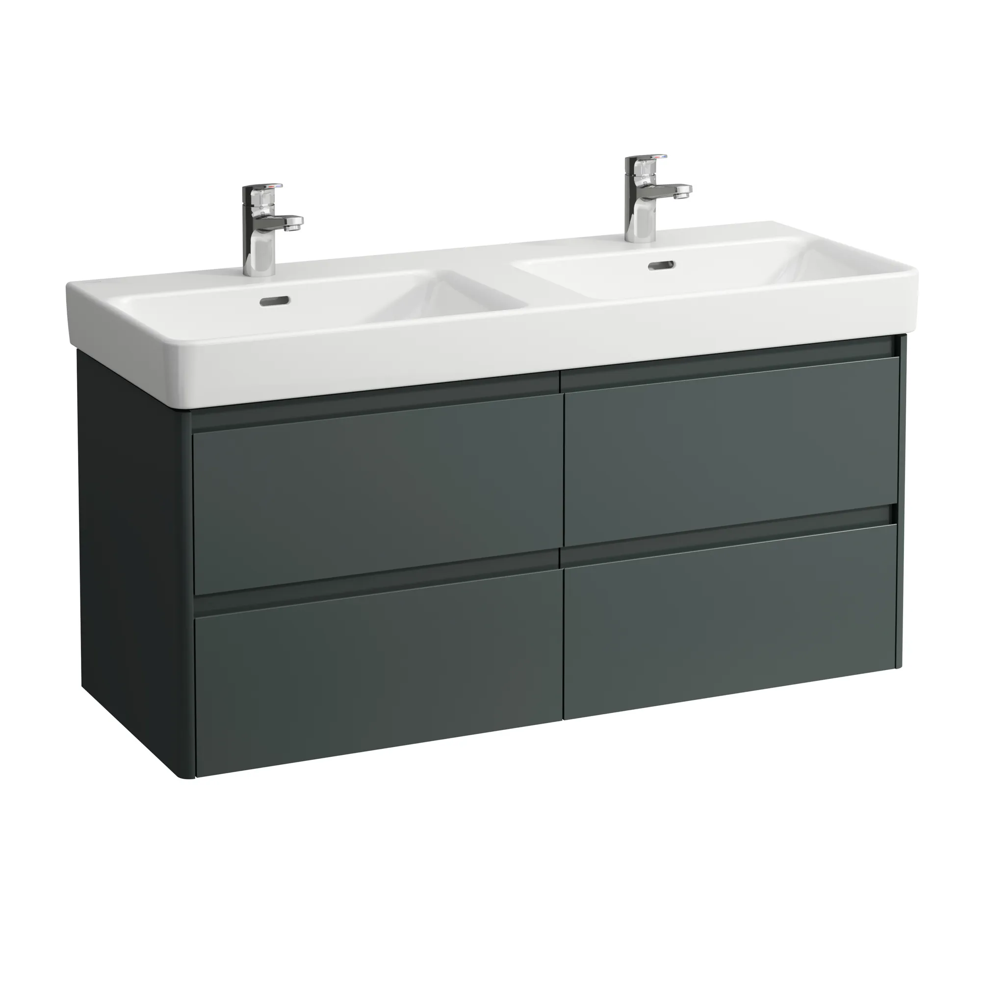 Waschtischunterbau BASE 2.0 für PRO S 446x1168x515 4 Schubladen mit Griffmulde für Waschtisch H814966 weiß matt