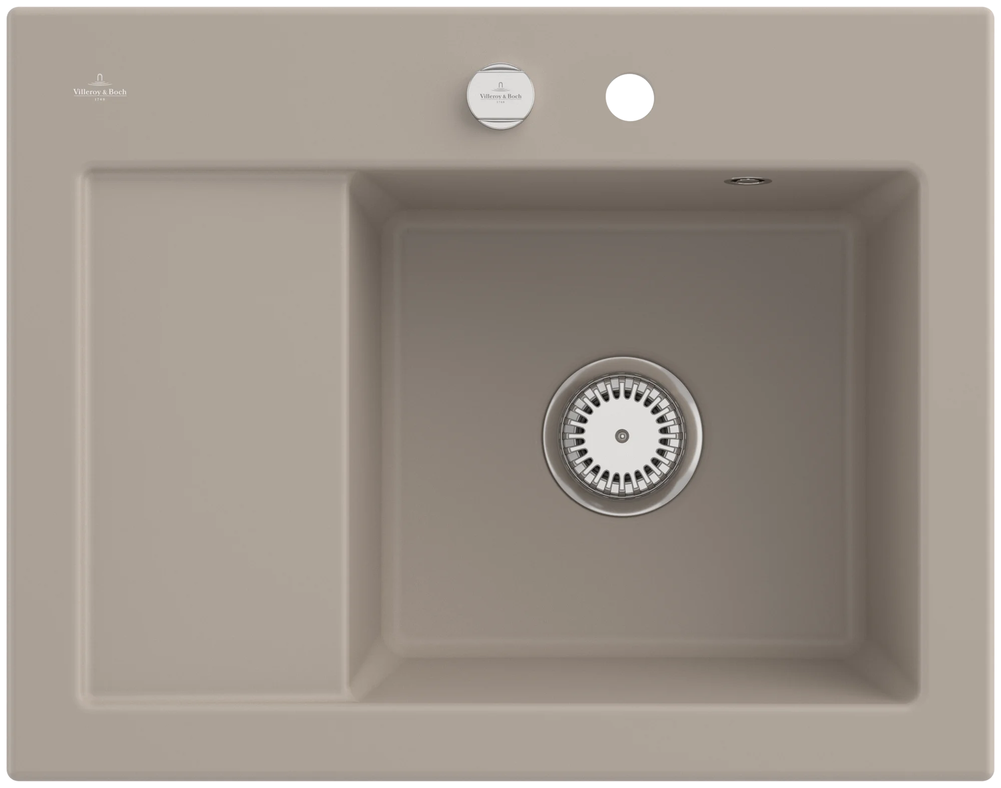 Villeroy & Boch Subway 45 Compact Einbauspüle, 650 x 510 mm, Keramik, Almond CeramicPlus