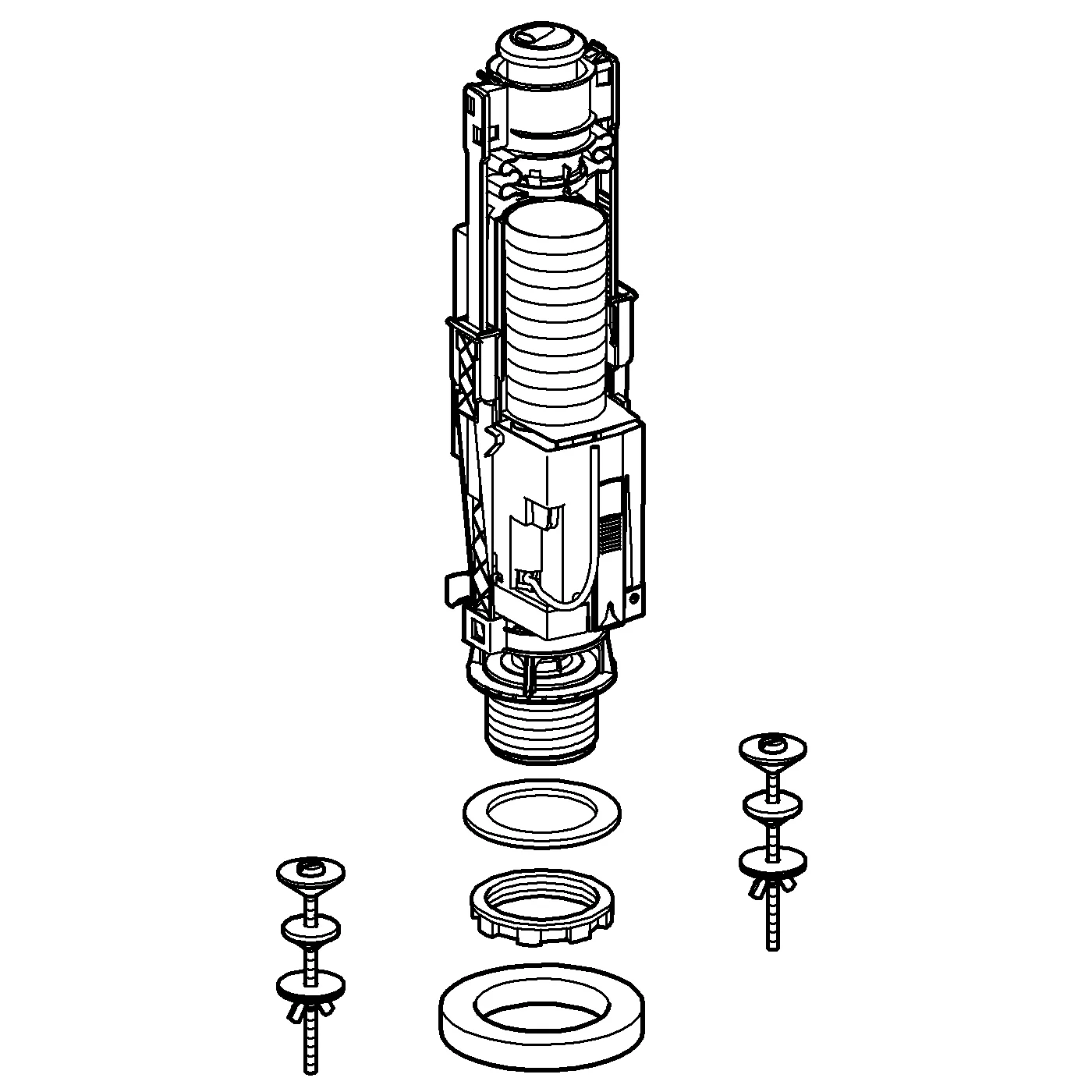 Eco-Ablaufventil 42297, 2-Mengen-Ablaufventil AV1, Druckknopfbetätigung, mattchrom/chrom Eco-Ablaufventil 42297, 2-Mengen-Ablaufventil AV1, Druckknopfbetätigung, mattchrom/chrom