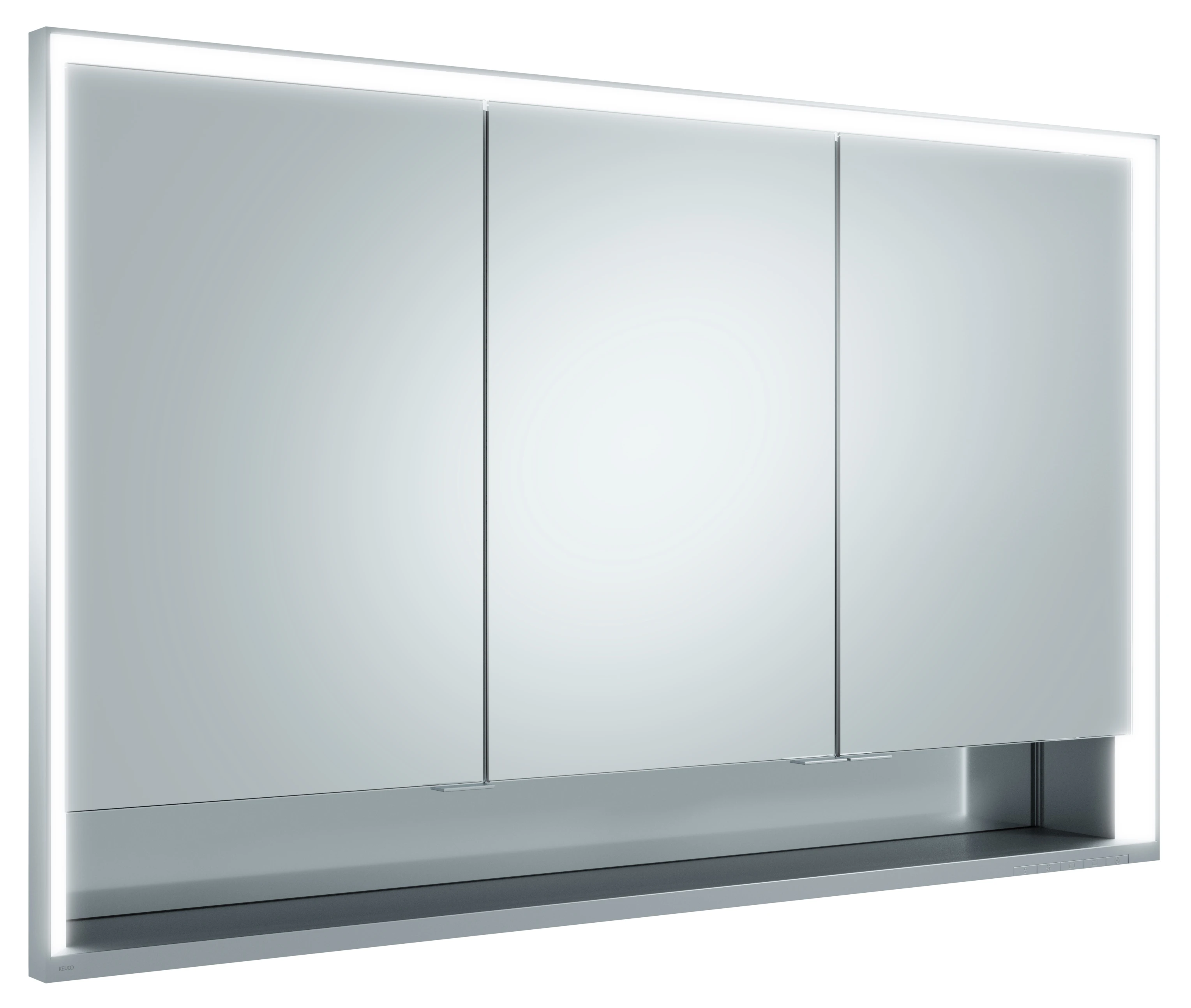 KEUCO ROYAL LUMOS Spiegelschrank Wandeinbau 3-türig kurze Tür silber-eloxiert 1200x735x165mm KEUCO ROYAL LUMOS Spiegelschrank Wandeinbau 3-türig kurze Tür silber-eloxiert 1200x735x165mm
