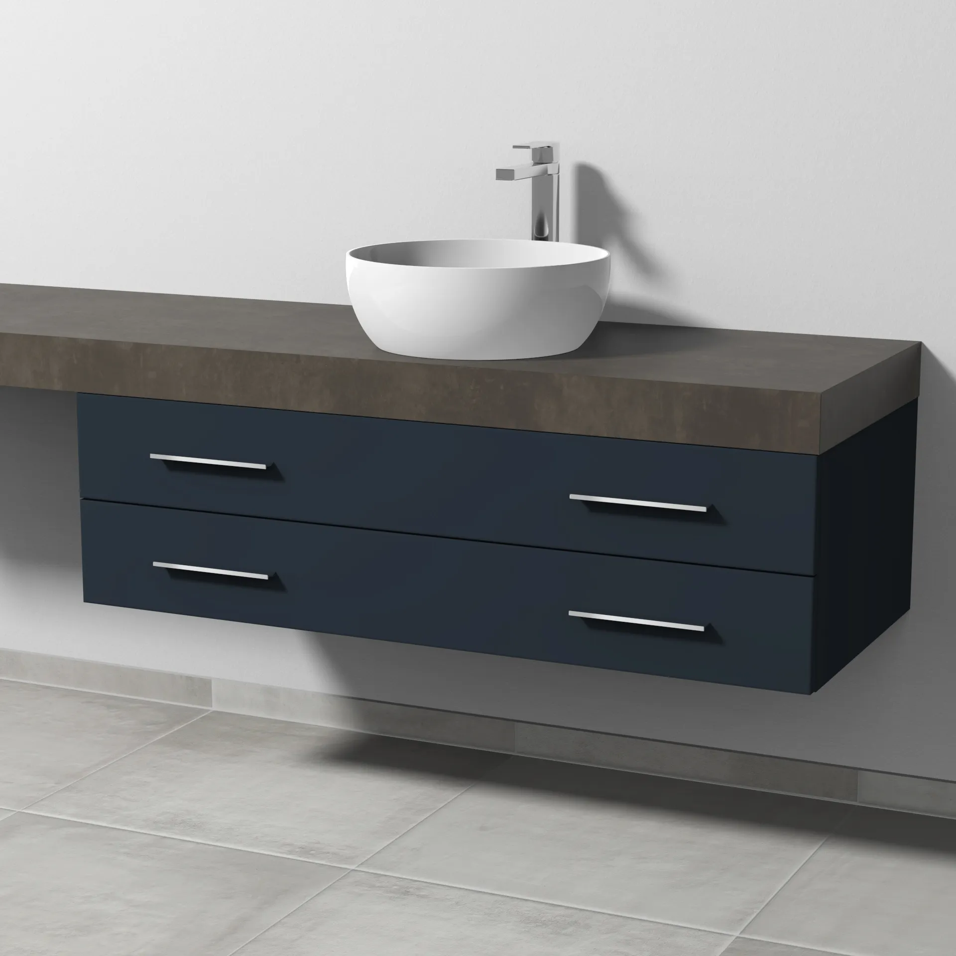 Sanipa Waschtischunterschrank „2morrow“ 1200 × 340 × 520 mm in Marine (matt)