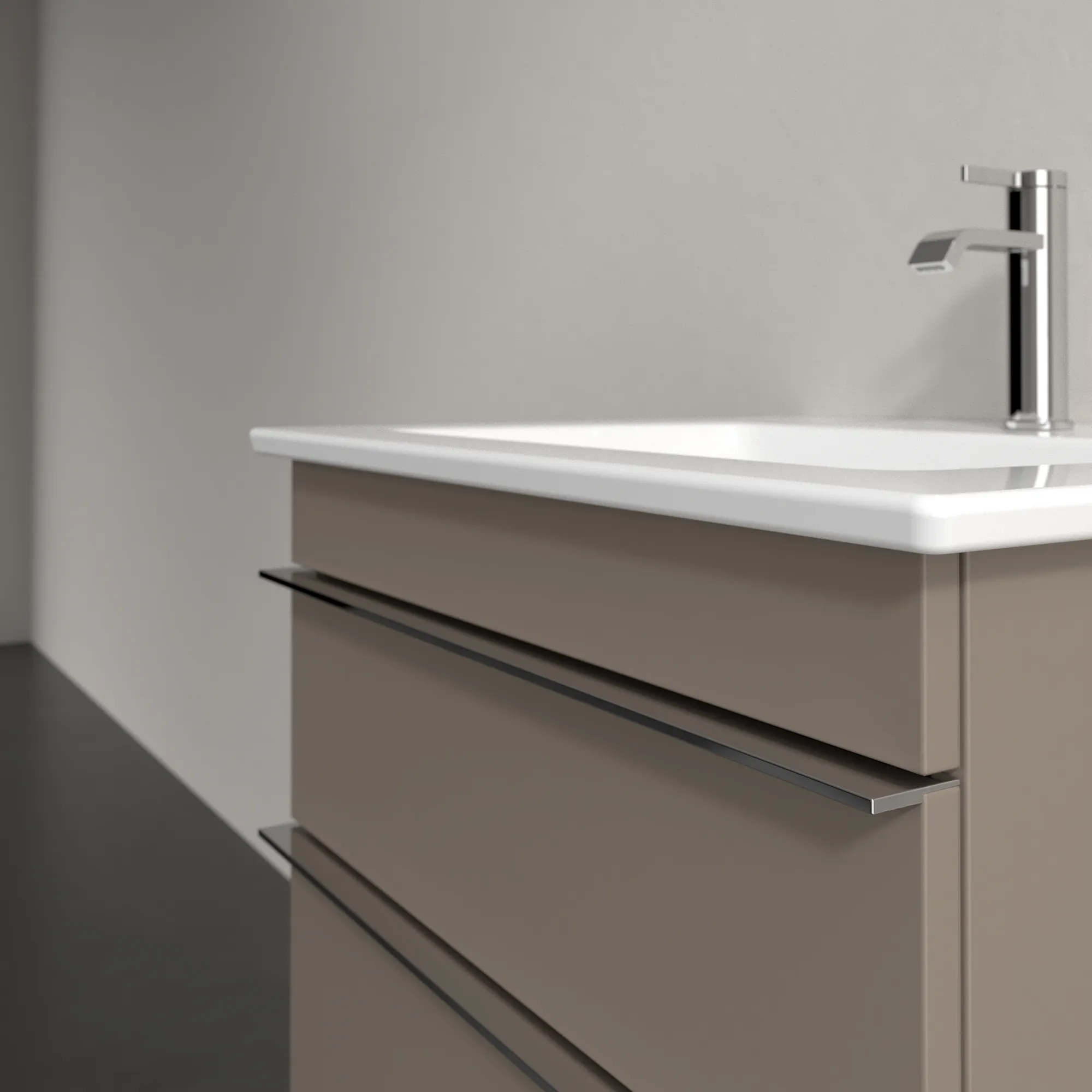 Villeroy & Boch Waschtischunterschrank „Venticello“ für Schrankwaschtisch 553 × 590 × 502 mm Taupe, für Becken mittig