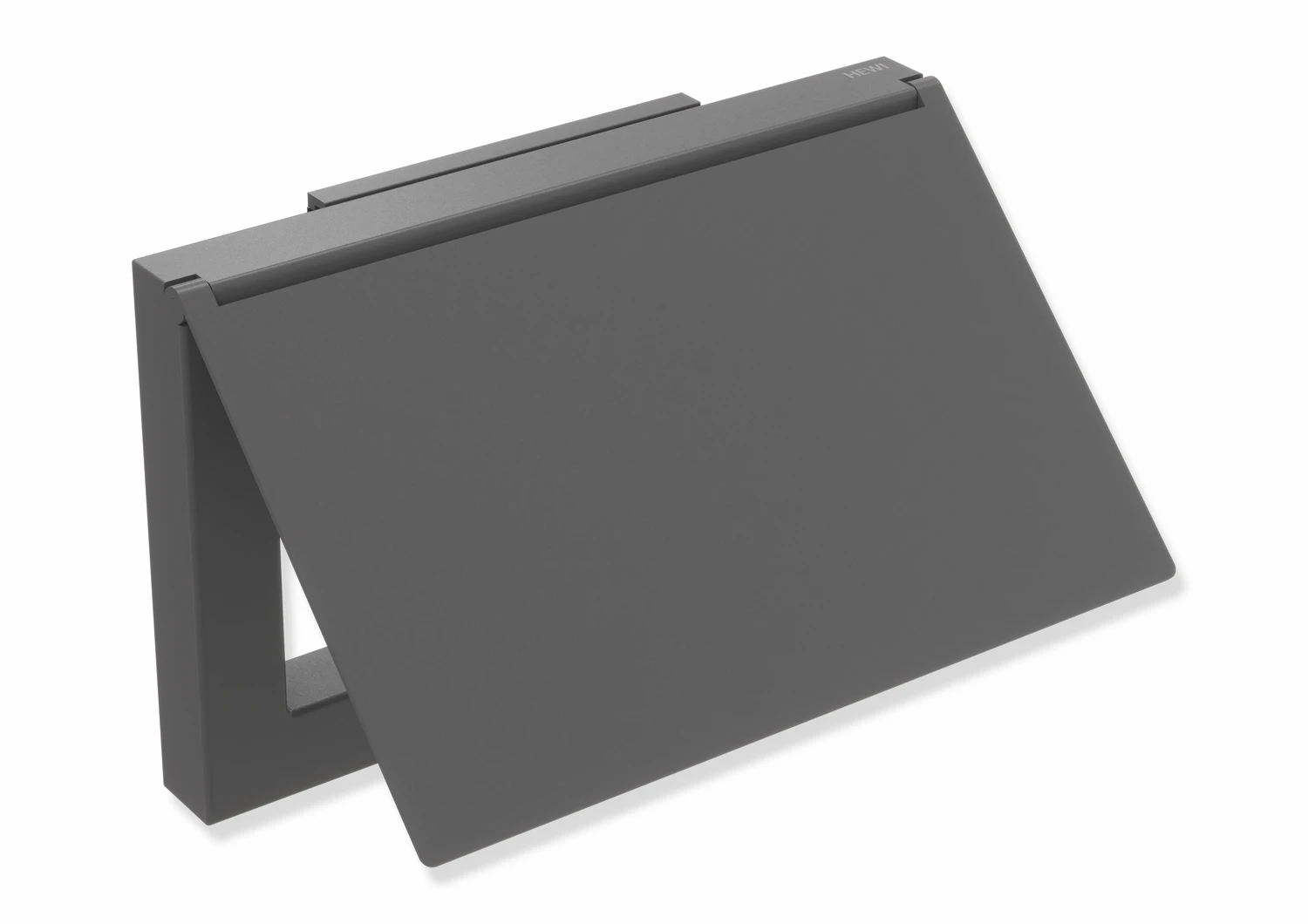 WC-Papierhalter mit Deckel, Edelstahl, pulverbeschichtet, Breite 140 mm, Höhe 90 mm, Tiefe 23 mm, in Farbe DC (Schwarz tiefmatt)