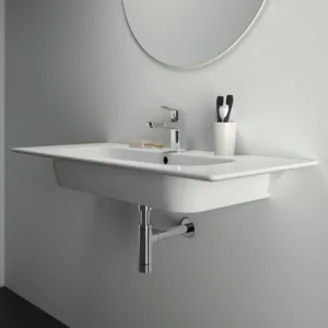 Waschbecken „i.life A“ 104 × 46 × 15,5 cm, Hahnlochposition mittig in Weiß Waschbecken „i.life A“ 104 × 46 × 15,5 cm, Hahnlochposition mittig in Weiß