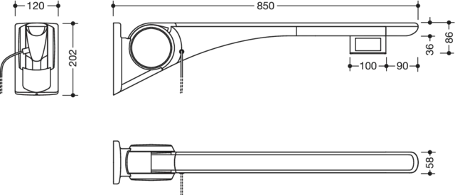 HEWI Stützklappgriff „Serie 802 LifeSystem“ HEWI Stützklappgriff „Serie 802 LifeSystem“