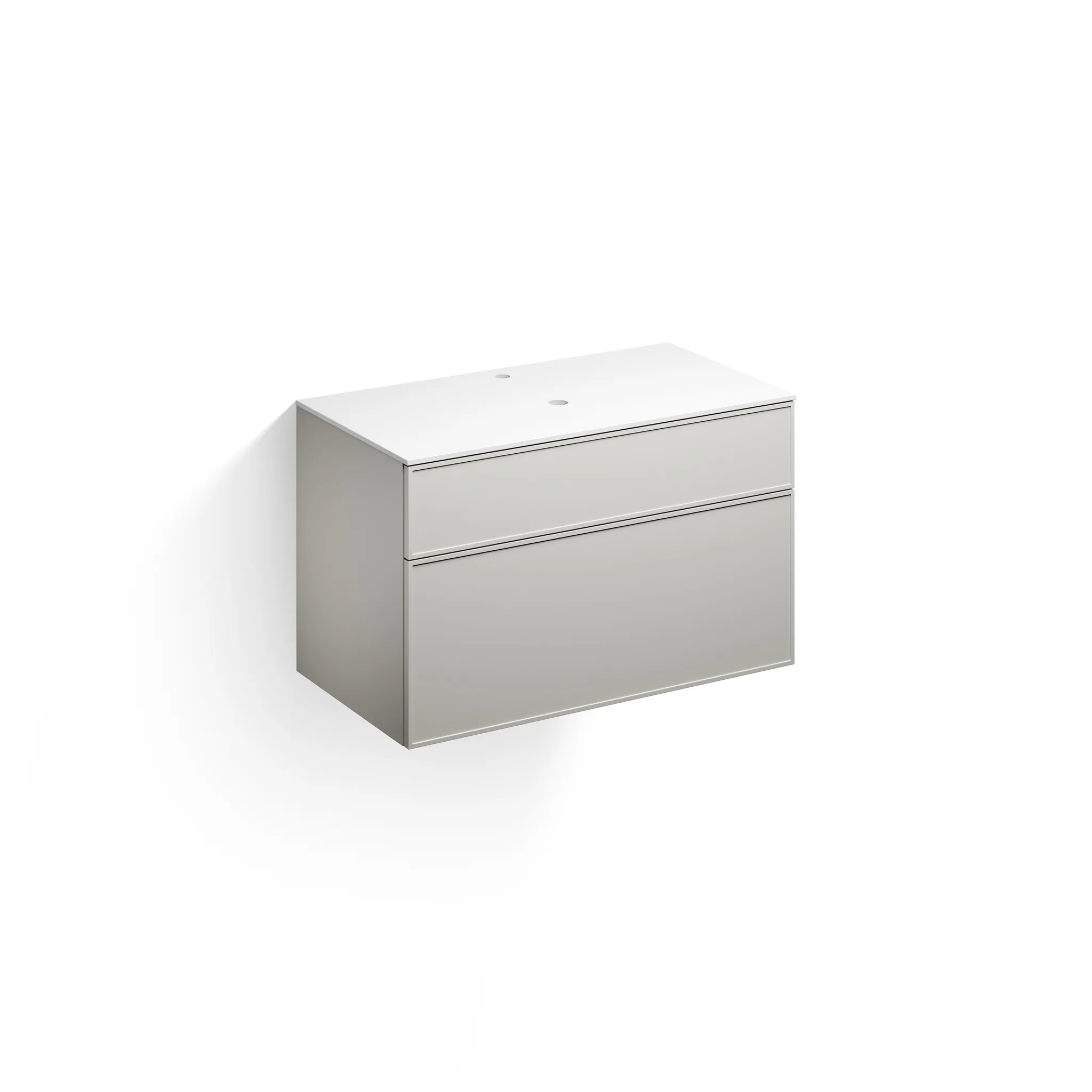 Alape Waschtischunterschrank „Arkta“ 1003 × 612 mm Seidengrau, ohne Hahnlochbohrung, mittig