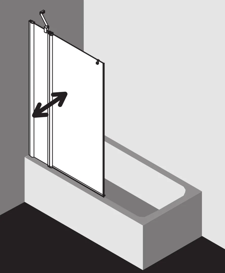 Kermi Duschtür Pendelflügel mit Festfeld links „PEGA“ Glas Klar, Profile Silber Hochglanz, BV: 1090 - 1115 mm H: 1500 mm Kermi Duschtür Pendelflügel mit Festfeld links „PEGA“ Glas Klar, Profile Silber Hochglanz, BV: 1090 - 1115 mm H: 1500 mm
