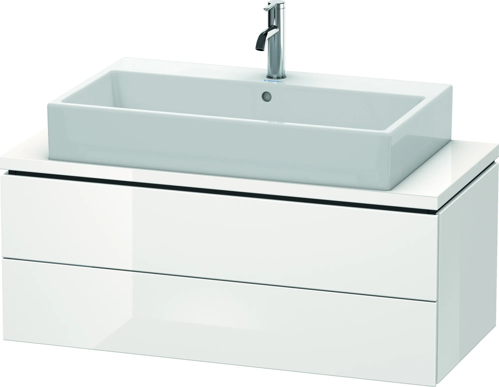Duravit Waschtischunterschrank wandhängend „L-Cube“ 102 × 40 × 47,7 cm Weiß Hochglanz