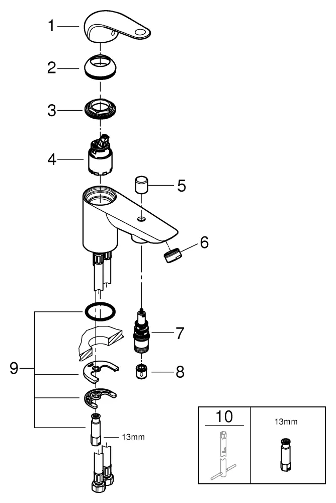 Wannenarmatur „Euroeco“ Ausladung 131 mm Wannenarmatur „Euroeco“ Ausladung 131 mm