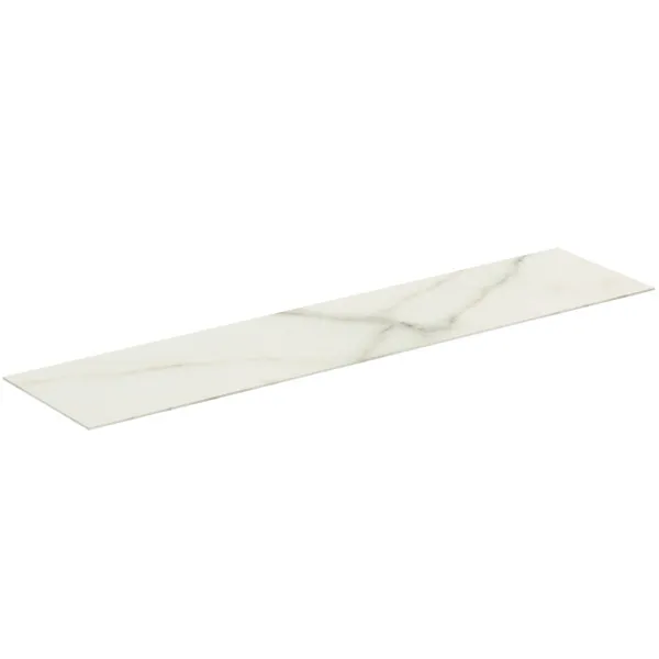 Waschtischplatte Conca, aus Keramik, 1587x373x6mm, Marmor Noir Desir