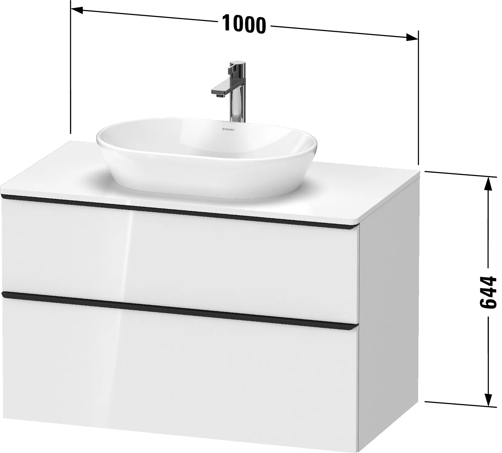 Duravit Waschtischunterschrank wandhängend „D-Neo“ 100 × 66,4 × 55 cm in Nussbaum Natur