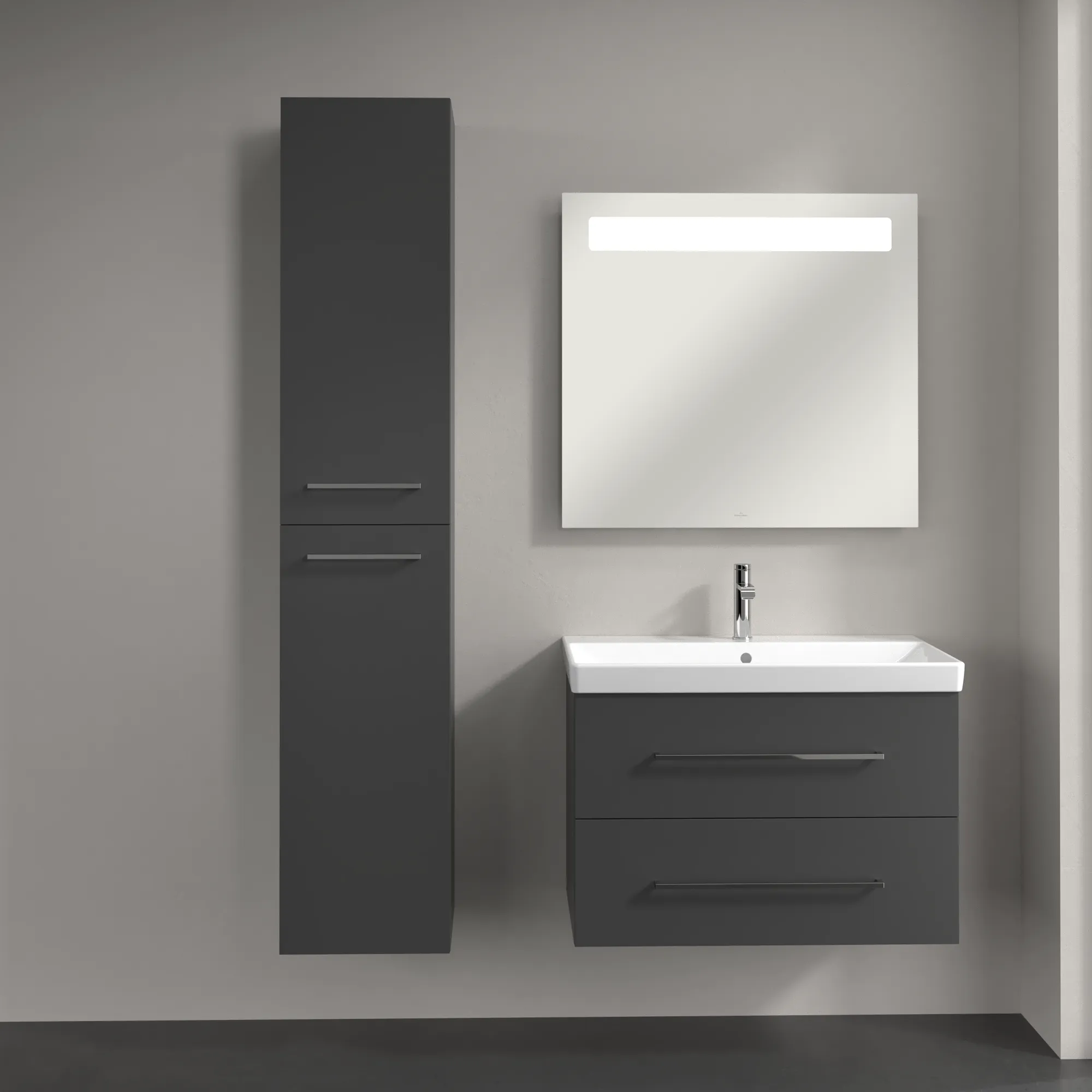 Villeroy & Boch Avento Hochschrank A89400, 350x1760x404mm, links angeschlagen, Graphite Villeroy & Boch Avento Hochschrank A89400, 350x1760x404mm, links angeschlagen, Graphite