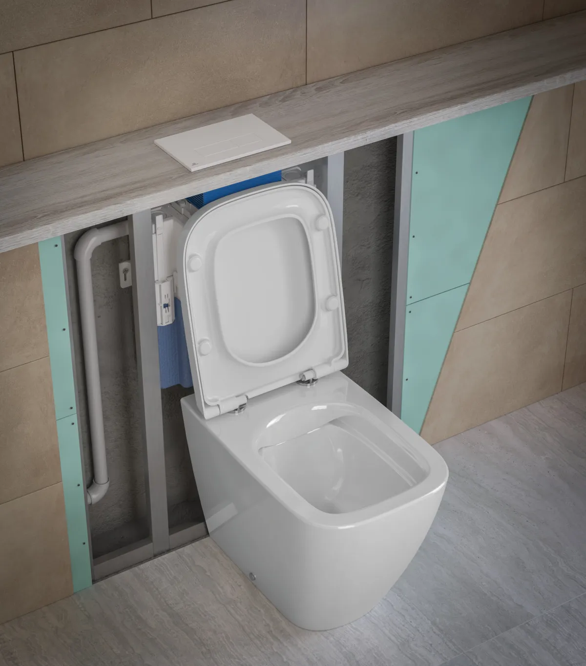 Betätigungsplatte M2 Oleas, mechanische Auslösung, Schwarz Betätigungsplatte M2 Oleas, mechanische Auslösung, Schwarz