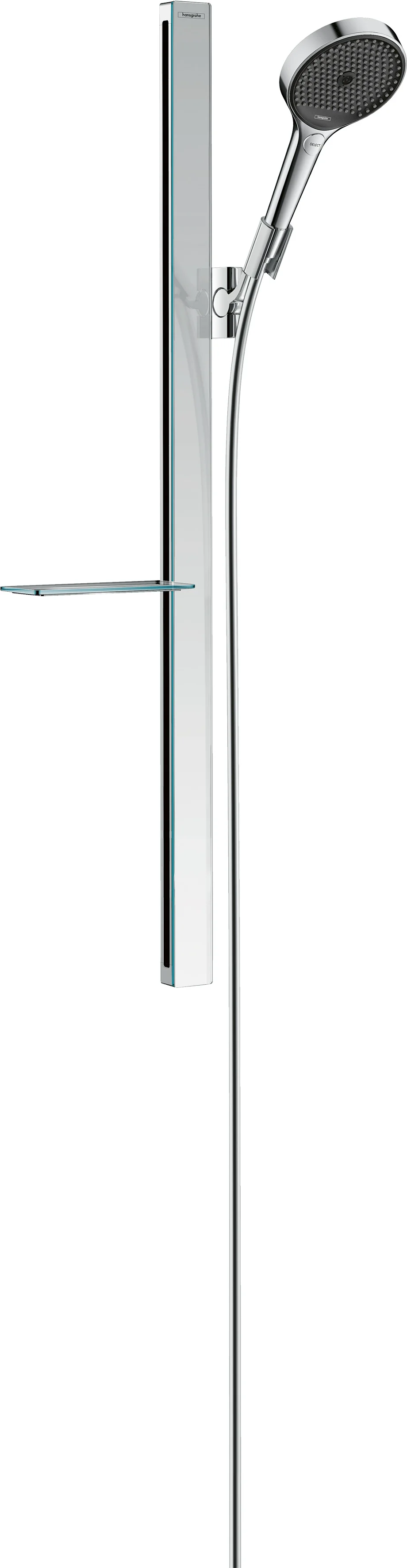 Hansgrohe Rainfinity Brauseset 130 3jet EcoSmart mit Brausestange 945 mm und Ablage in Chrom