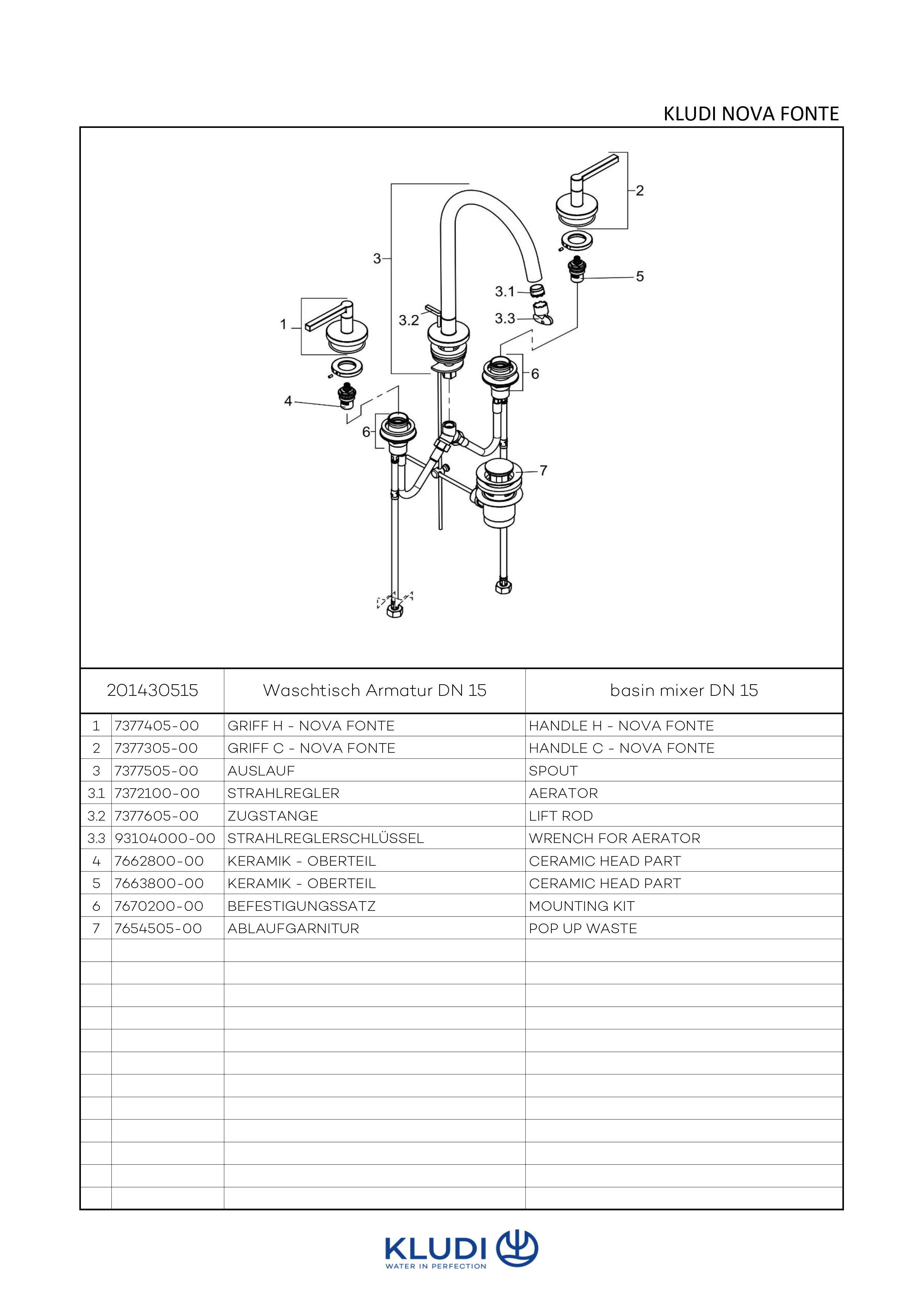 NOVA FONTE Waschtischarmatur PURISTIC Dreilochmontage chrom NOVA FONTE Waschtischarmatur PURISTIC Dreilochmontage chrom