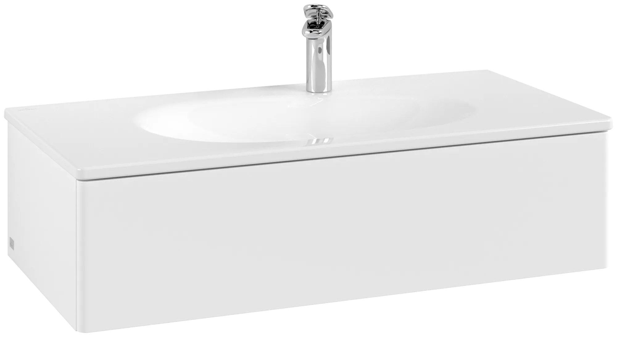 Villeroy & Boch Waschbeckenunterschrank Antao K02, 988x256x493 mm, White Matt Lacquer, 1 Auszug mit SoftClosing und Push-to-open, Wandmontage Villeroy & Boch Waschbeckenunterschrank Antao K02, 988x256x493 mm, White Matt Lacquer, 1 Auszug mit SoftClosing und Push-to-open, Wandmontage
