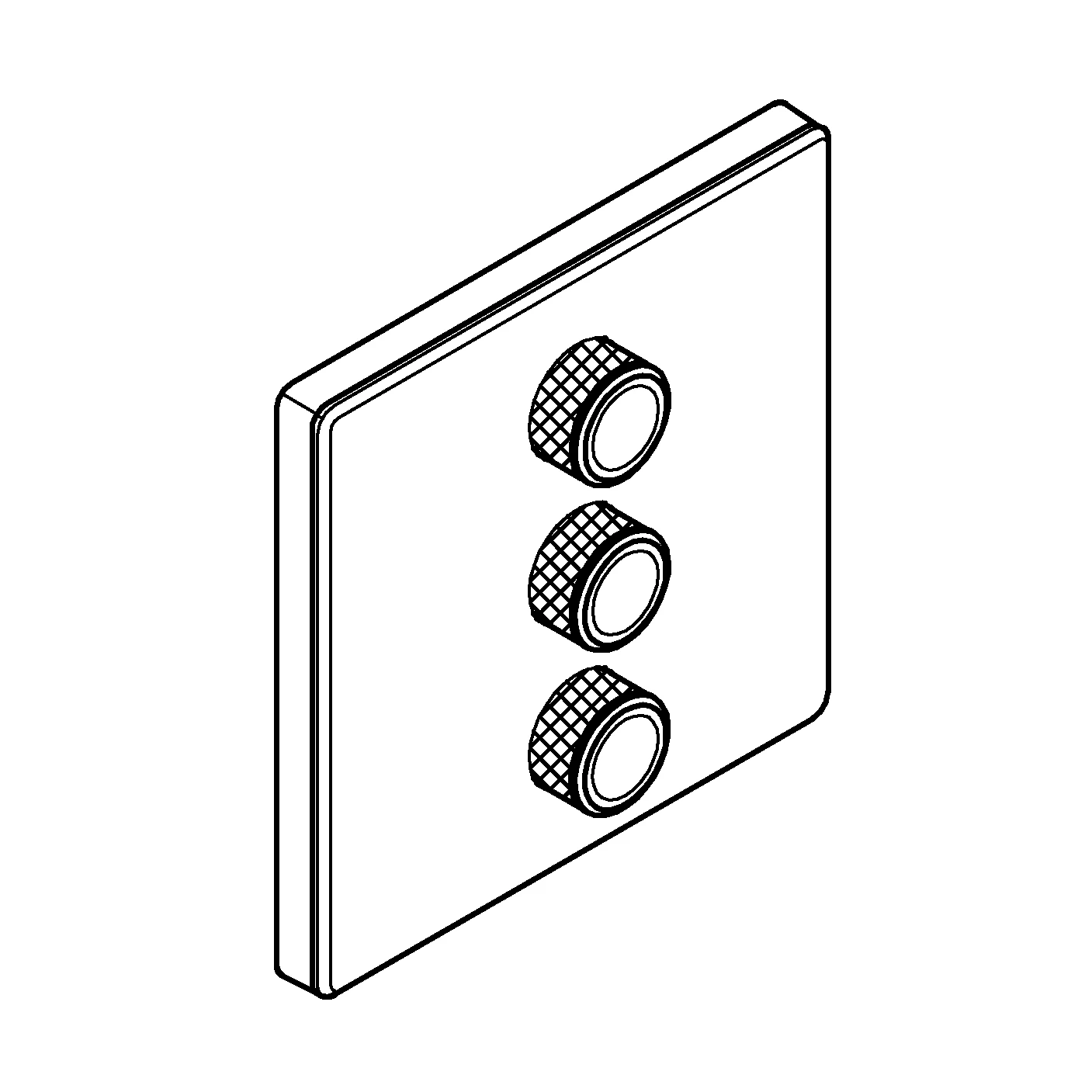 3-fach Unterputzventil Grohtherm SmartControl 29158, Fertigmontageset für Rapido SmartBox, Wandrosette eckig, moon white