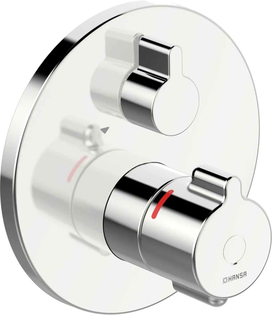 HansaCLINICA Wannen- und Brausearmatur Hansaclinica 2018, Fertigmontageset für Wanne/Brause mit Rosette rund Chrom