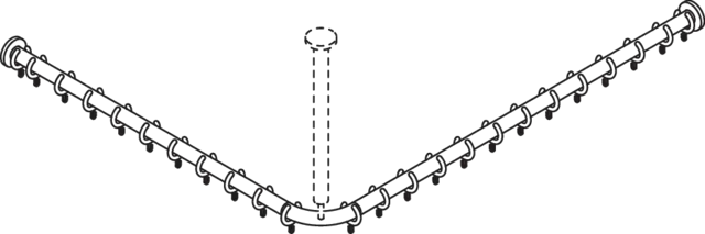 Vorhangstange der Serie 801, Polyamid, matt, Achsmaß 983 x 1183 mm, kürzbar, Deckenabhängung erforderlich, D: 33 mm, mit 24 Vorhangringen, in Farbe 92 (Anthrazitgrau) Vorhangstange der Serie 801, Polyamid, matt, Achsmaß 983 x 1183 mm, kürzbar, Deckenabhängung erforderlich, D: 33 mm, mit 24 Vorhangringen, in Farbe 92 (Anthrazitgrau)