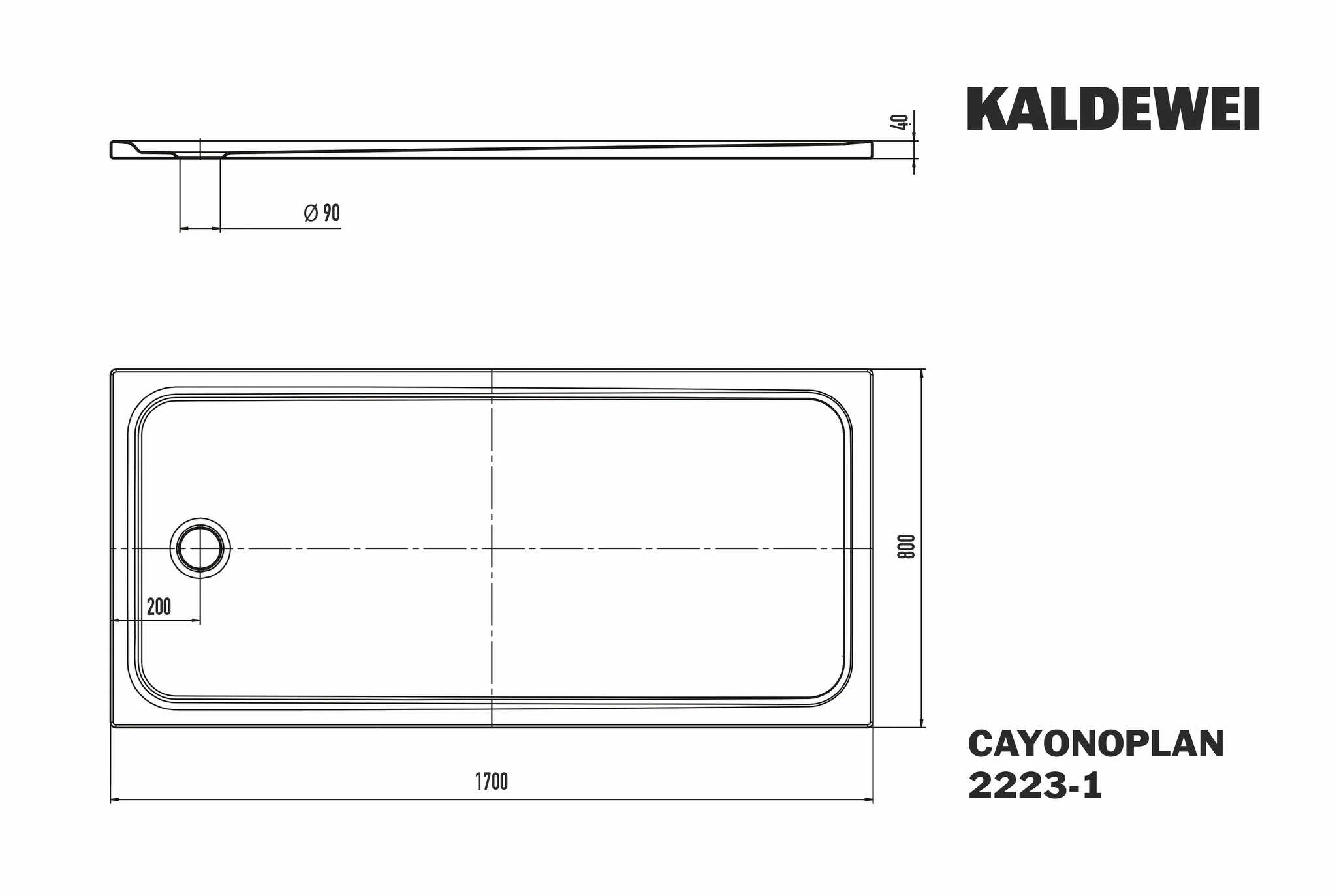 Kaldewei CAYONOPLAN Duschfläche 800x1700 mm, bahamabeige, Perl-Effekt, Antislip
