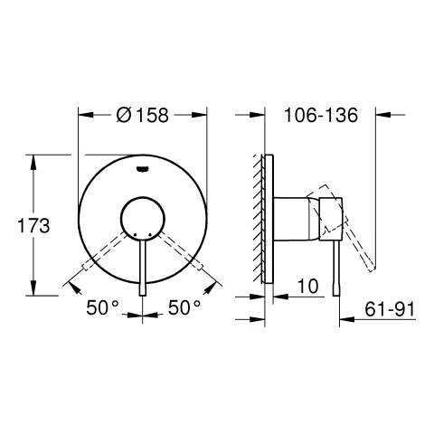 Grohe Essence Einhand-Brausebatterie Fertigmontageset für Grohe Rapido SmartBox, cool sunrise gebürstet Grohe Essence Einhand-Brausebatterie Fertigmontageset für Grohe Rapido SmartBox, cool sunrise gebürstet