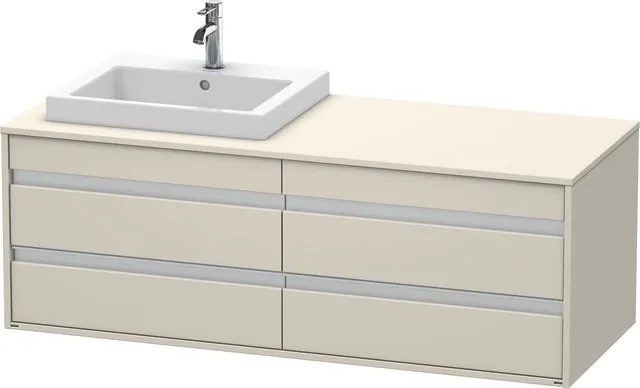 Duravit Waschtischunterschrank wandhängend „Ketho“ 140 × 49,6 × 55 cm Taupe Matt