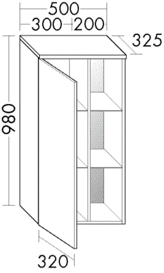 burgbad Hochschrank „Orell“ 540 × 980 × 360 mm in Eiche Dekor Baumwolle