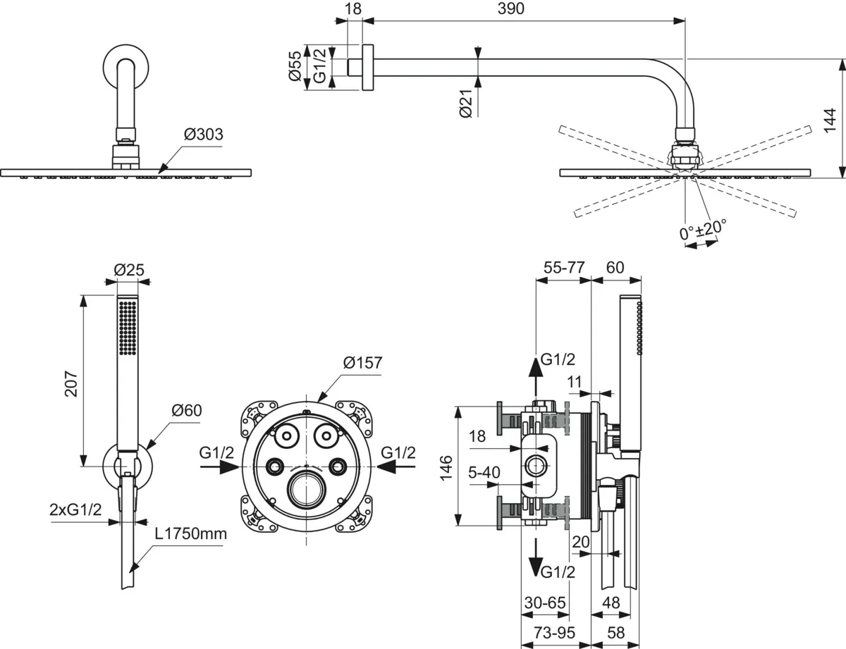 Armaturen-Paket 02 Ceratherm Navigo Chrom Armaturen-Paket 02 Ceratherm Navigo Chrom