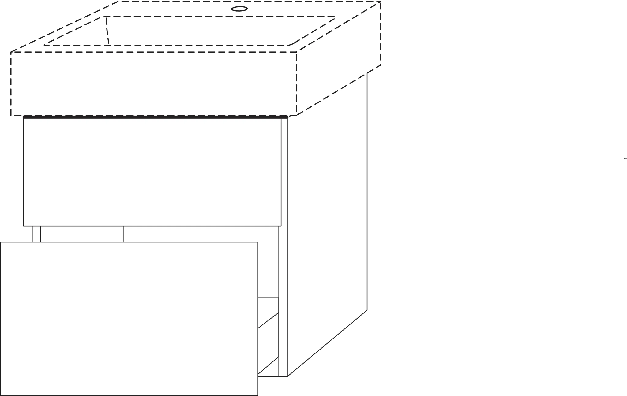 Waschtischunterbau mit Auszügen 3way (UP431) 591x450x447 Graphit-Matt