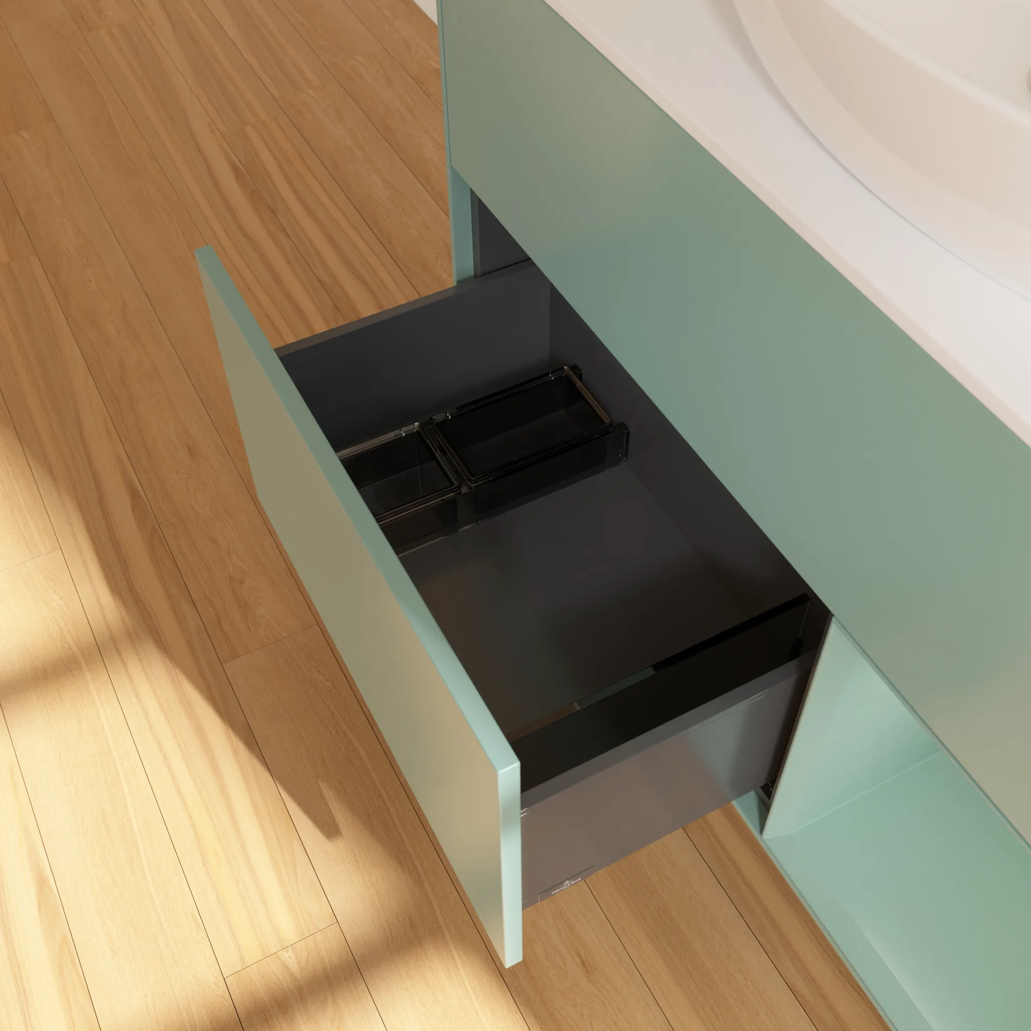 Villeroy & Boch Waschtischunterschrank „Finion“ für Schrankwaschtisch 1000 × 603 × 501 mm Olive Matt Lacquer, für Becken mittig, mit Hahnlochbohrung Villeroy & Boch Waschtischunterschrank „Finion“ für Schrankwaschtisch 1000 × 603 × 501 mm Olive Matt Lacquer, für Becken mittig, mit Hahnlochbohrung