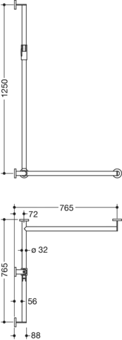 HEWI Haltegriff Ausführung rechts „System 900“ in Weiß tiefmatt / Hellgrau matt, Befestigung verdeckt HEWI Haltegriff Ausführung rechts „System 900“ in Weiß tiefmatt / Hellgrau matt, Befestigung verdeckt
