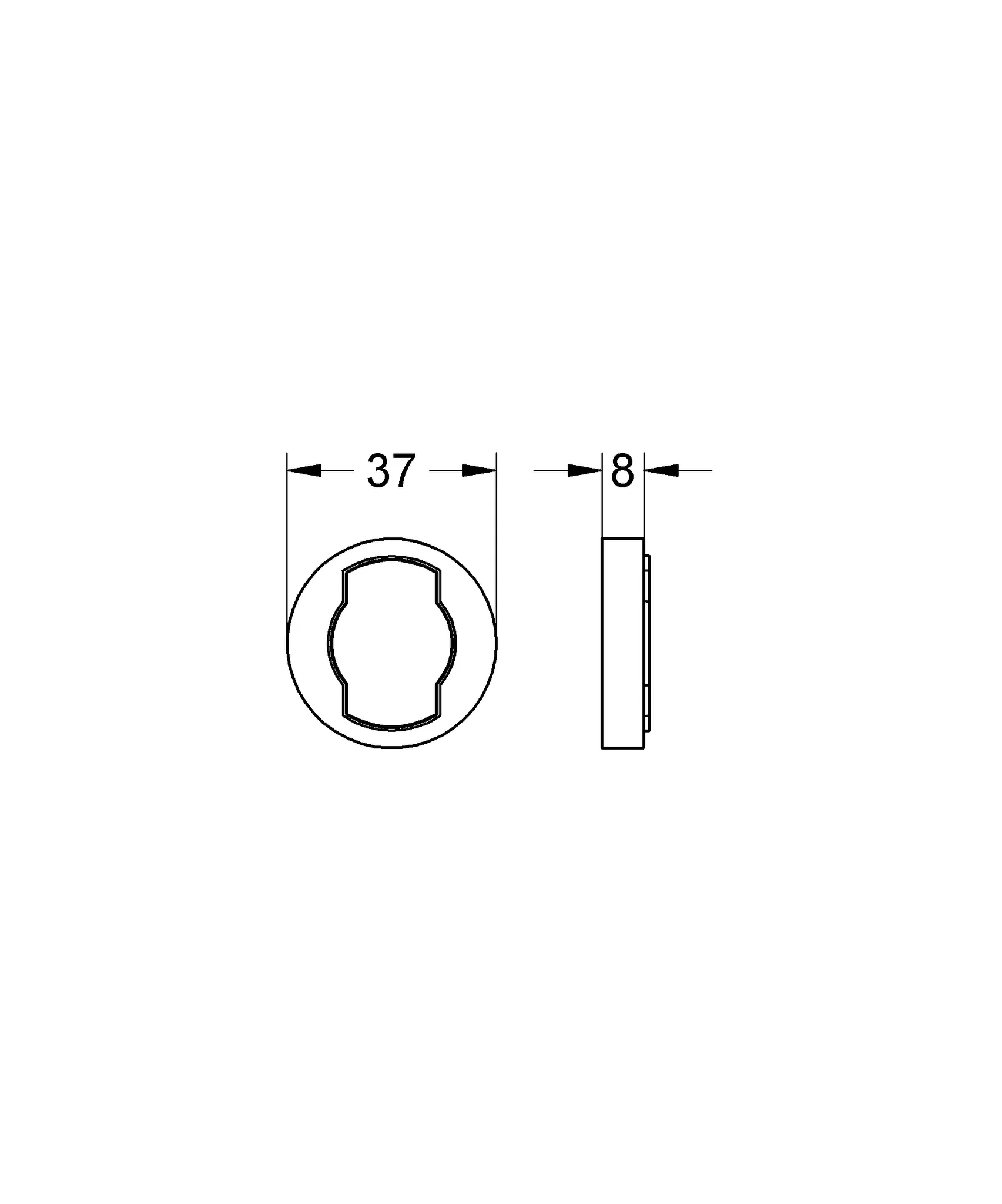 Ausgleichsscheibe 48051, für Brausestangen 27 499 / 27 500 / 27 521 / 27 522 / 27 523 / 27 524 Ausgleichsscheibe 48051, für Brausestangen 27 499 / 27 500 / 27 521 / 27 522 / 27 523 / 27 524