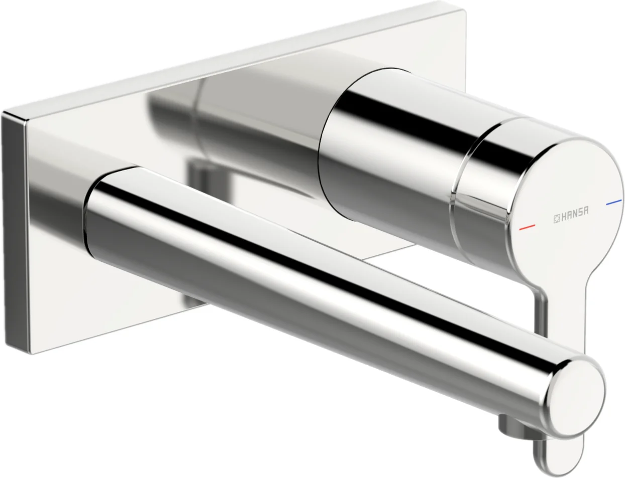 HansaDESIGNO Style Waschtischarmatur EHM FM-Set f. WT-Batt. HansaDESIGNO Style 5109 Rosette eckig Ausld. 194mm DN15 Chrom