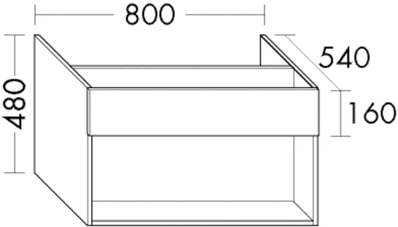 Waschtischunterschrank Sys30 von burgbad – 800 mm breit, 480 mm hoch, 540 mm tief, 1 offenes Fach, inkl. Raumsparsiphon Waschtischunterschrank Sys30 von burgbad – 800 mm breit, 480 mm hoch, 540 mm tief, 1 offenes Fach, inkl. Raumsparsiphon