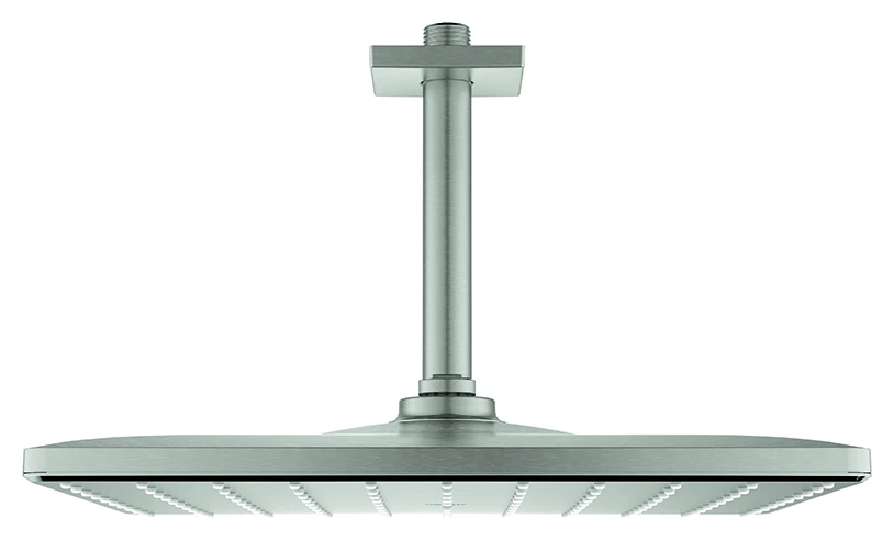 Kopfbrauseset Rainshower Mono 310 Cube 26566, Deckenauslass 142 mm, 1 Strahlart, 9,5 l/min Durchflusskonstanthalter, chrom